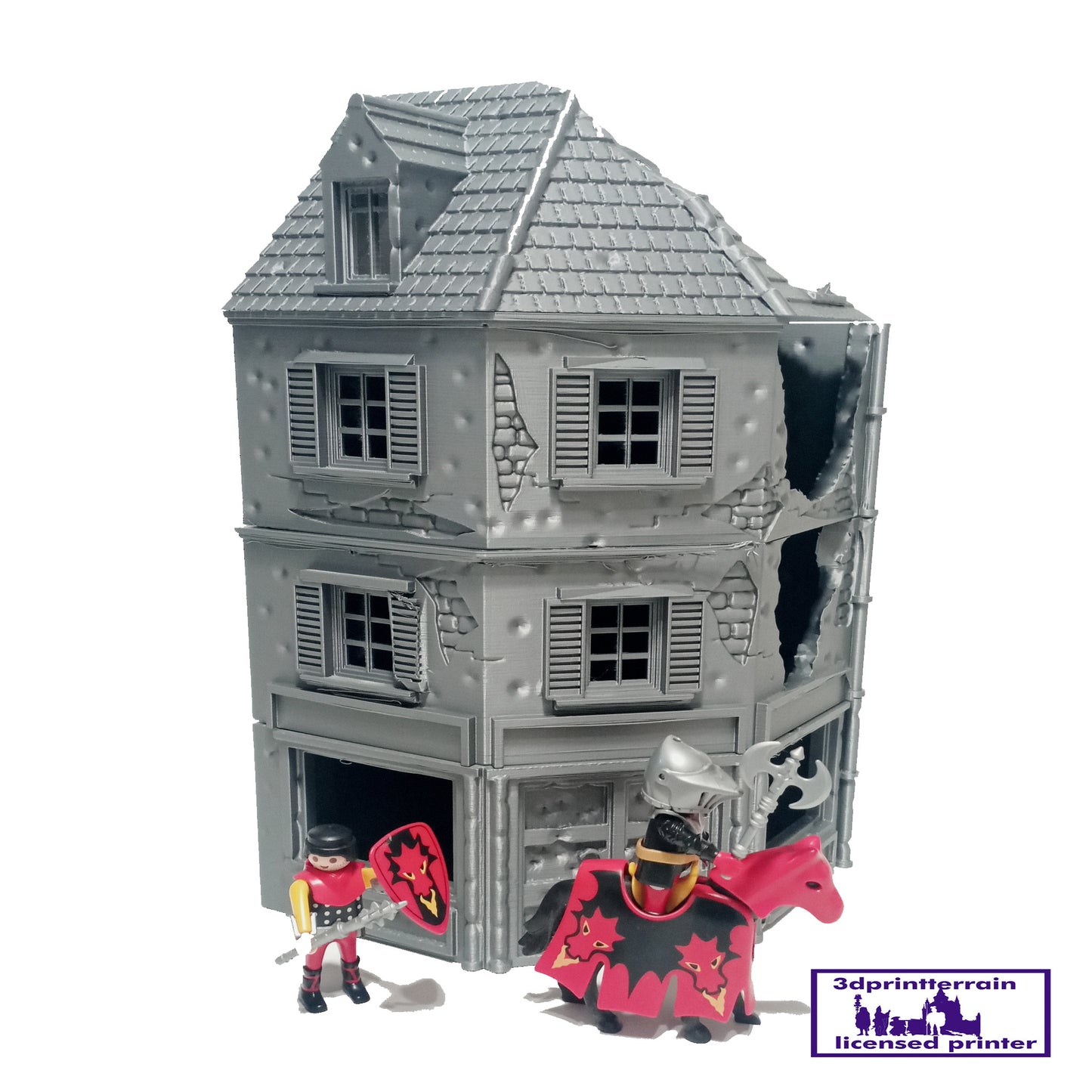 Normandy Town Corner House 1 Damaged