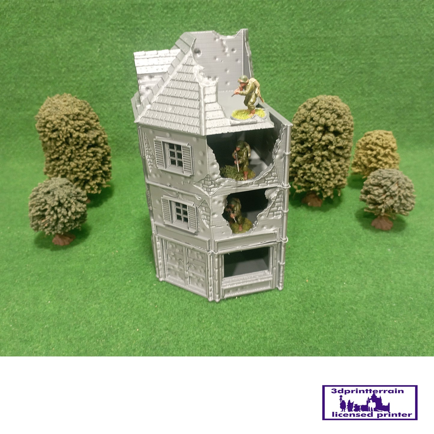 Normandy Town Corner House 1 Damaged