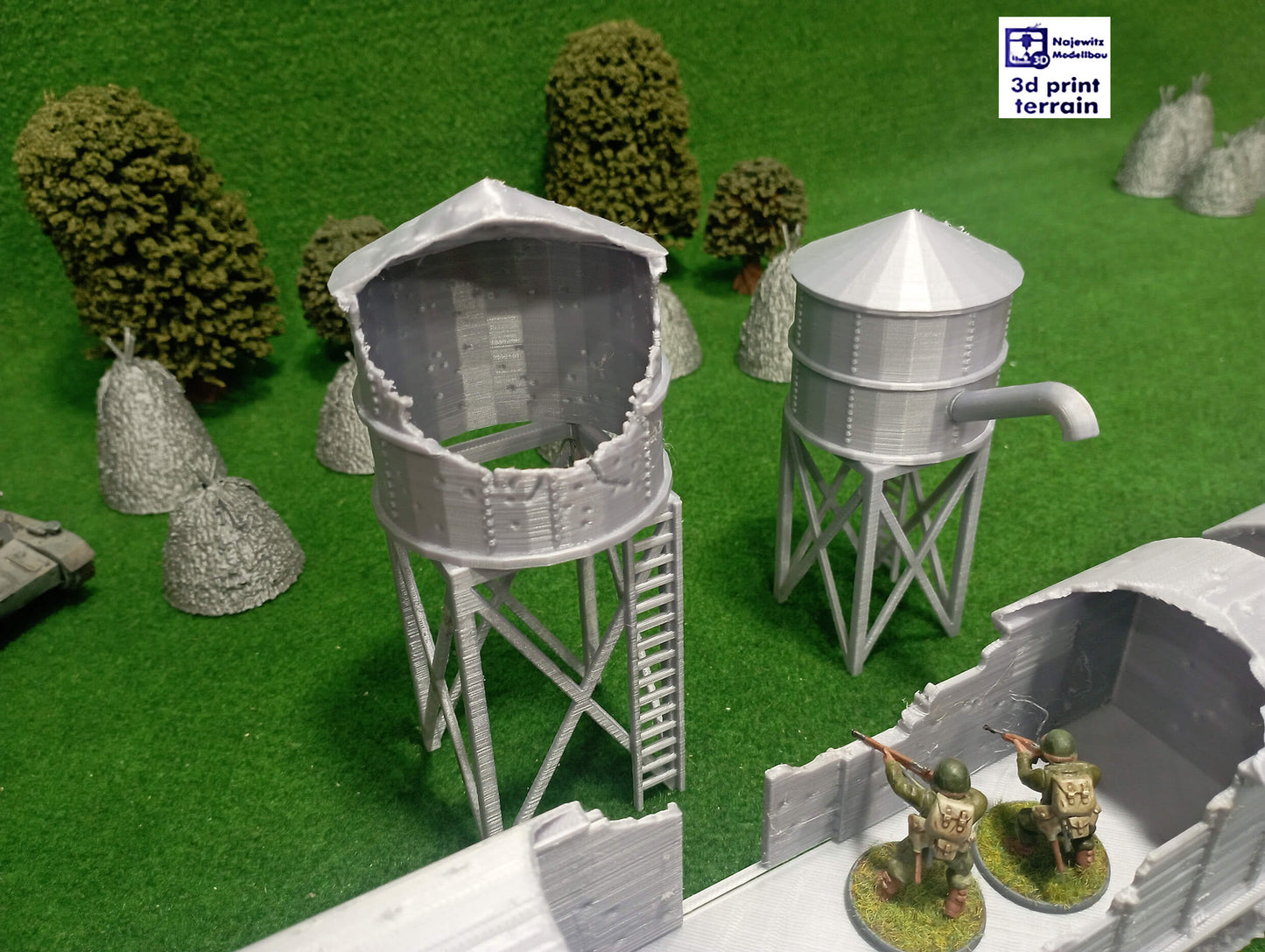 Watertower Intact & Damaged