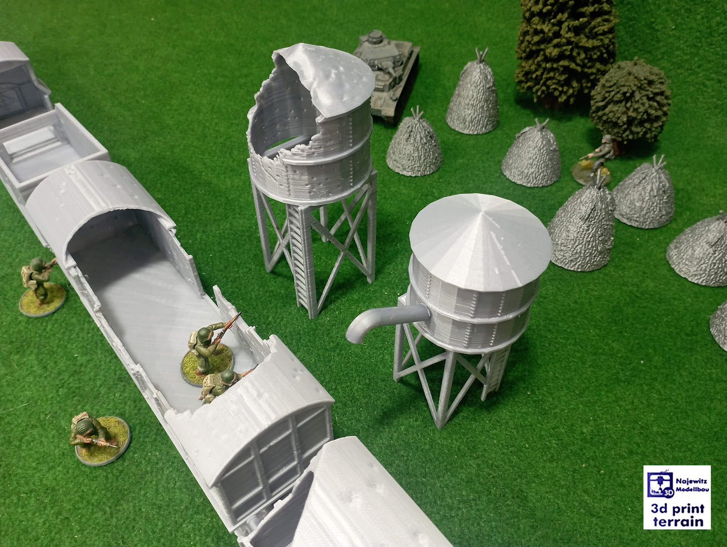 Watertower Intact & Damaged