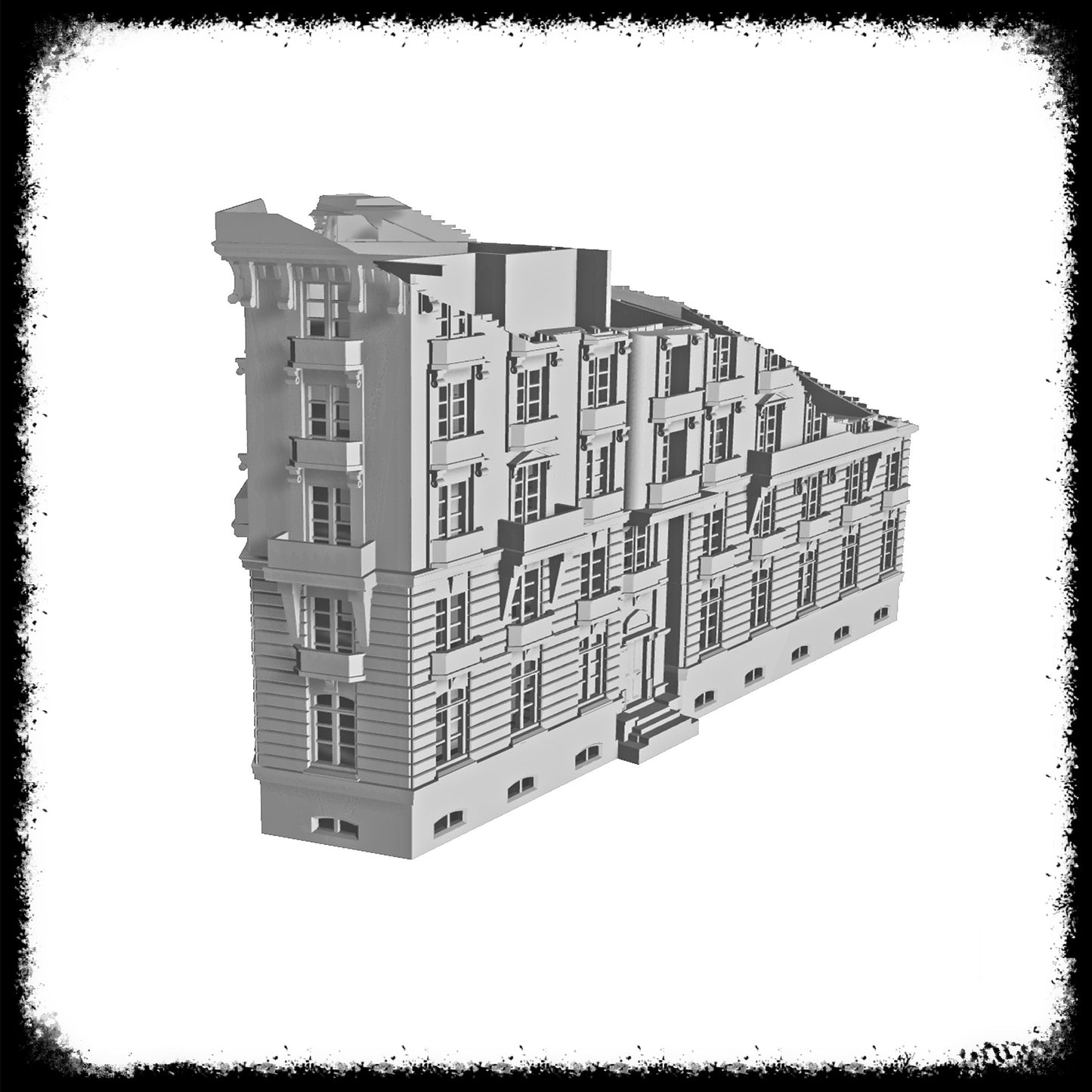 STL Files Champs Elysées Corner Damaged Building