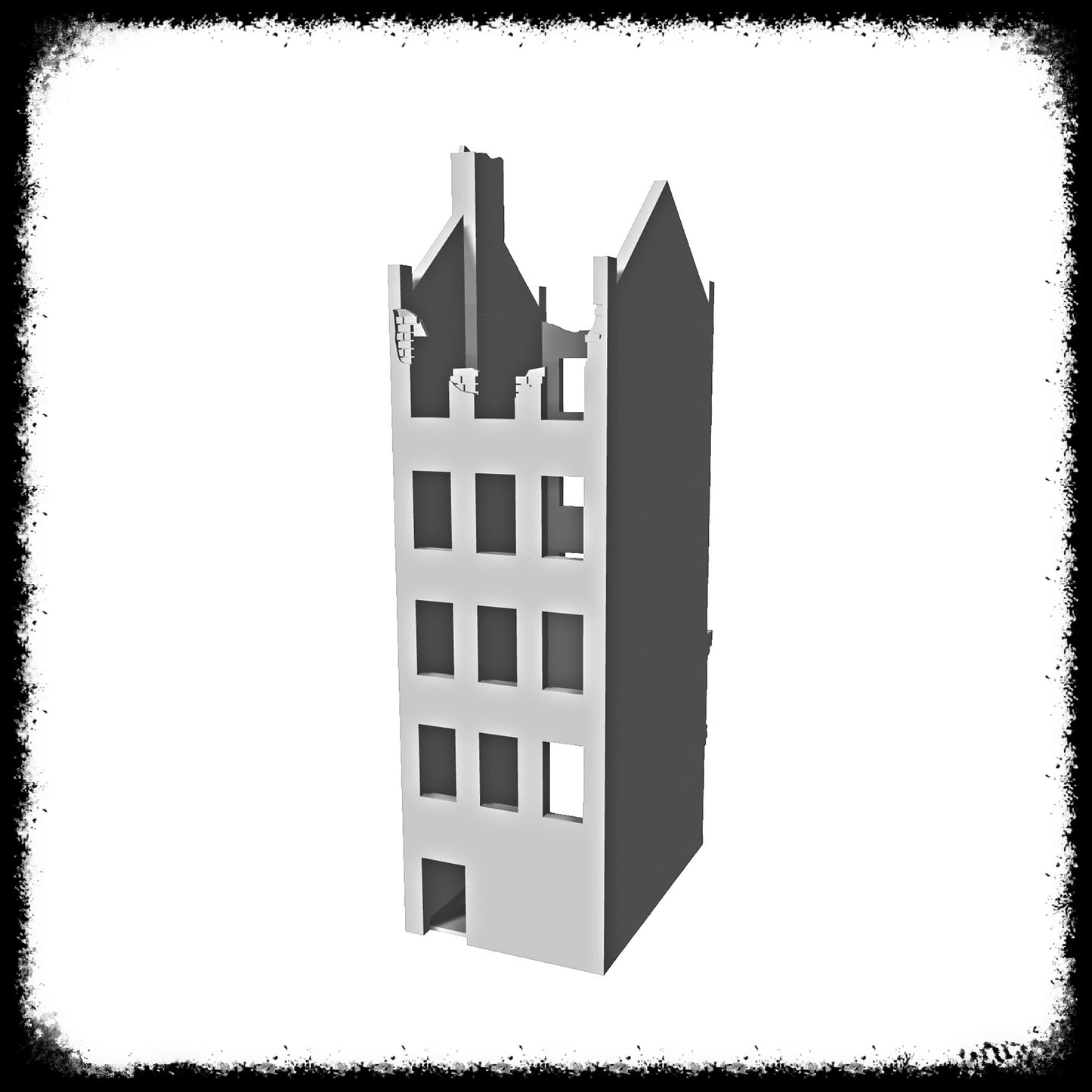 STL Files Dutch Block City 3 Ruined