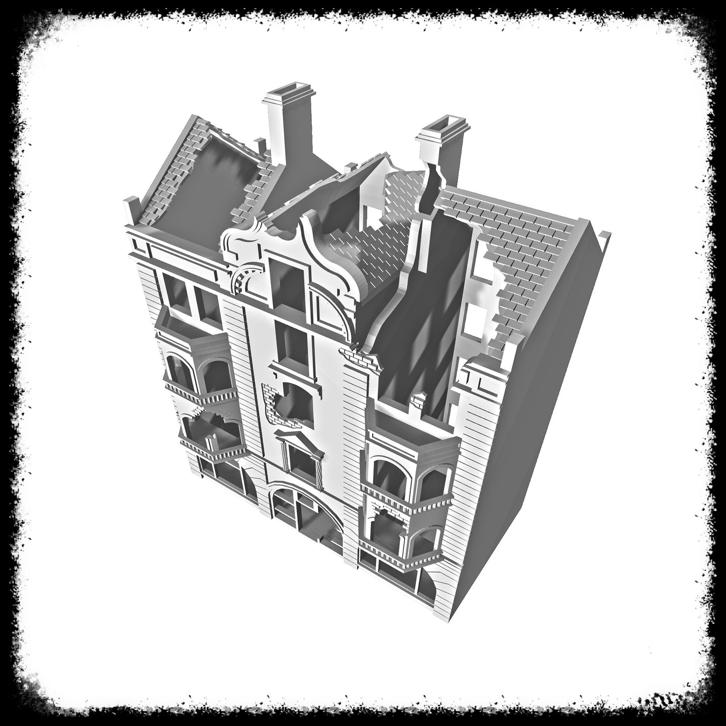 STL Files Dutch Block City 4 Ruined