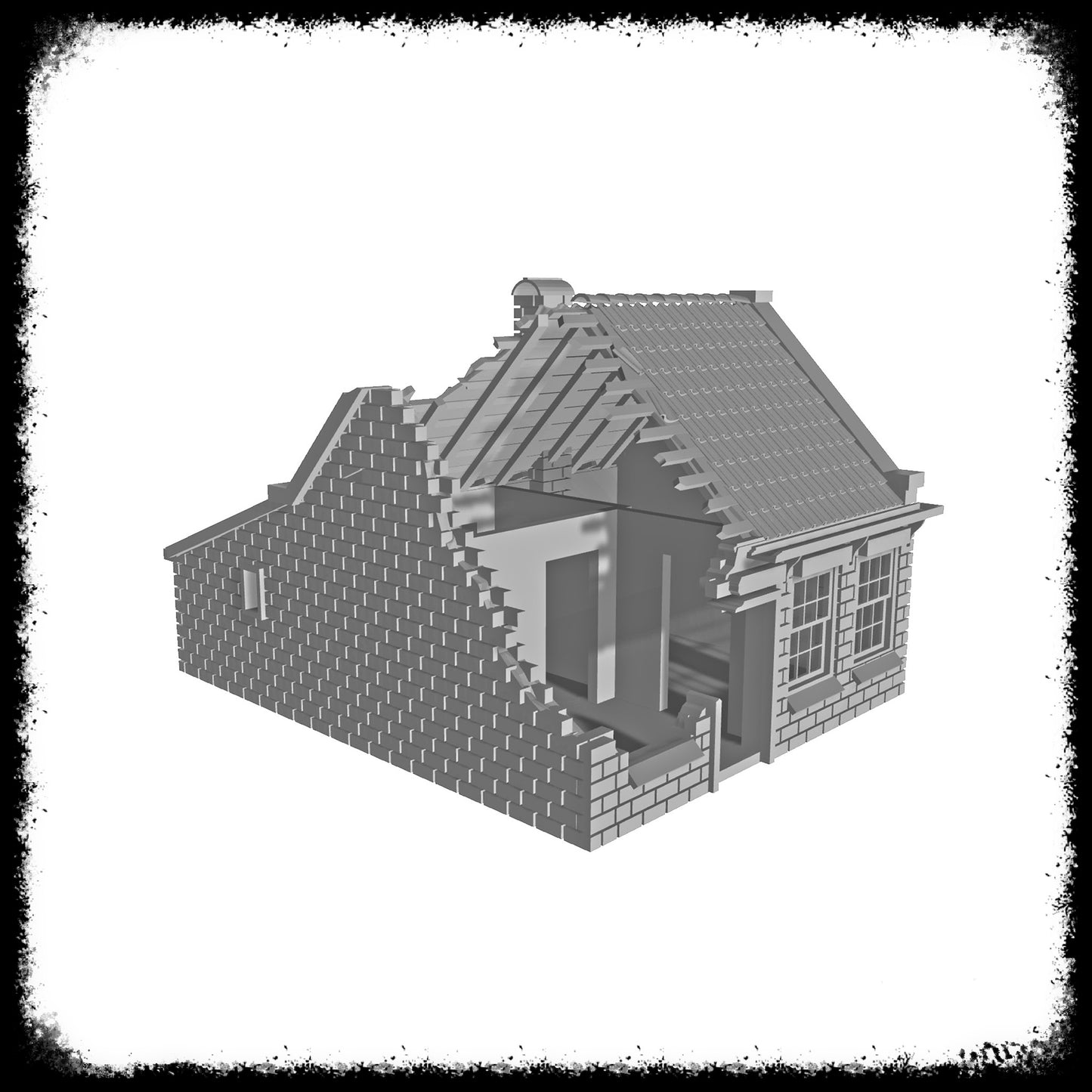 STL Files Dutch House Ruined