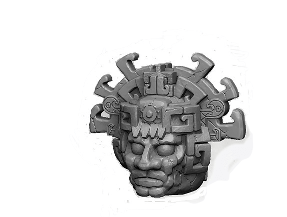 Jungle Statue Ruins Head