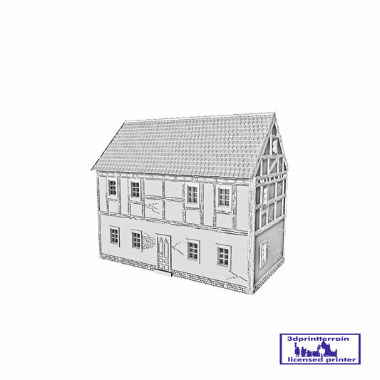 German Campaign Timbered House 3 Singled Roof Without Chimney