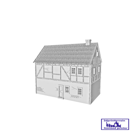 German Campaign Timbered House 2 Thatched Roof