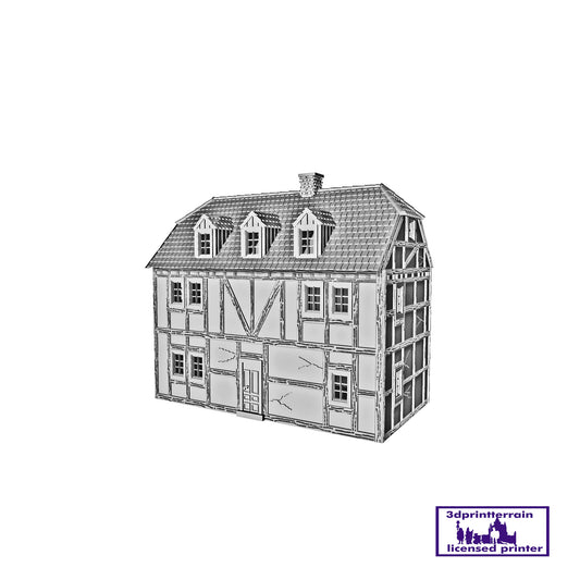 German Campaign Timbered House 4 Roof Hipped Dormers