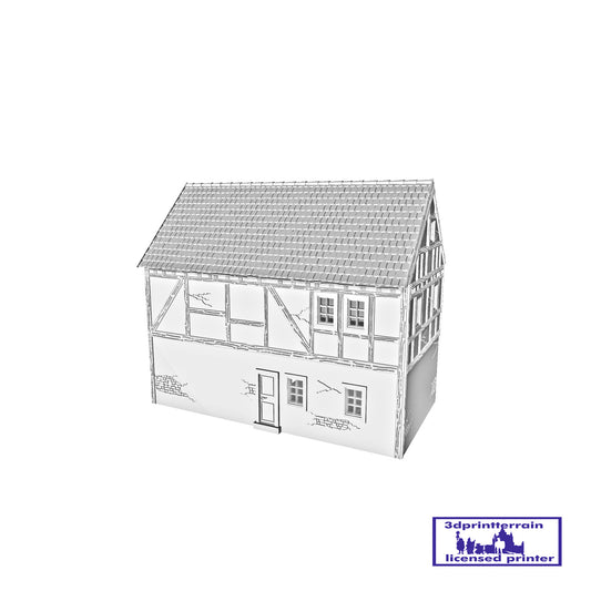 German Campaign Timbered House 2 Singled Roof Without Chimney