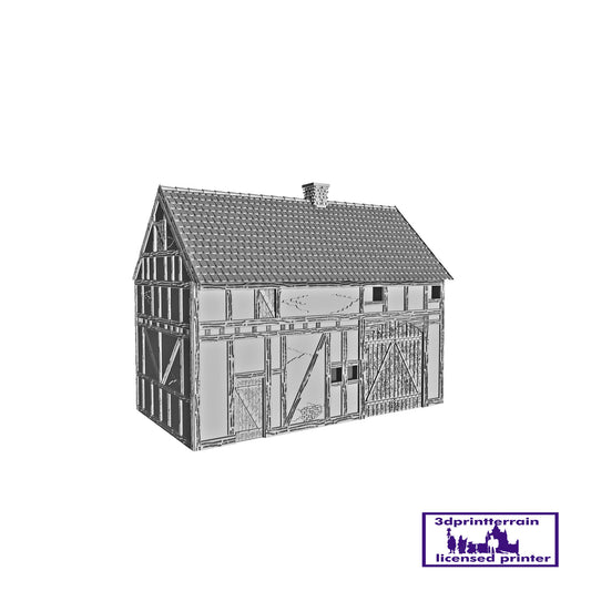 German Campaign Timbered Barn Shingled Roof