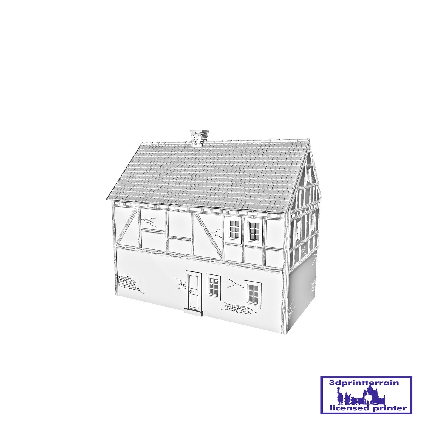 German Campaign Timbered House 2 Shingled Roof Dormers