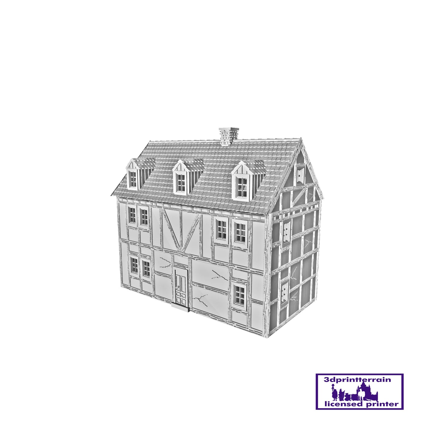 German Campaign Timbered House 4 Shingled Roof Dormers