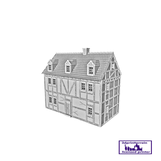 German Campaign Timbered House 4 Singled Roof Without Chimney