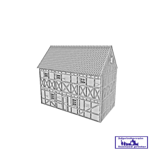 German Campaign Timbered House 1 Shingled Roof Without Chimney