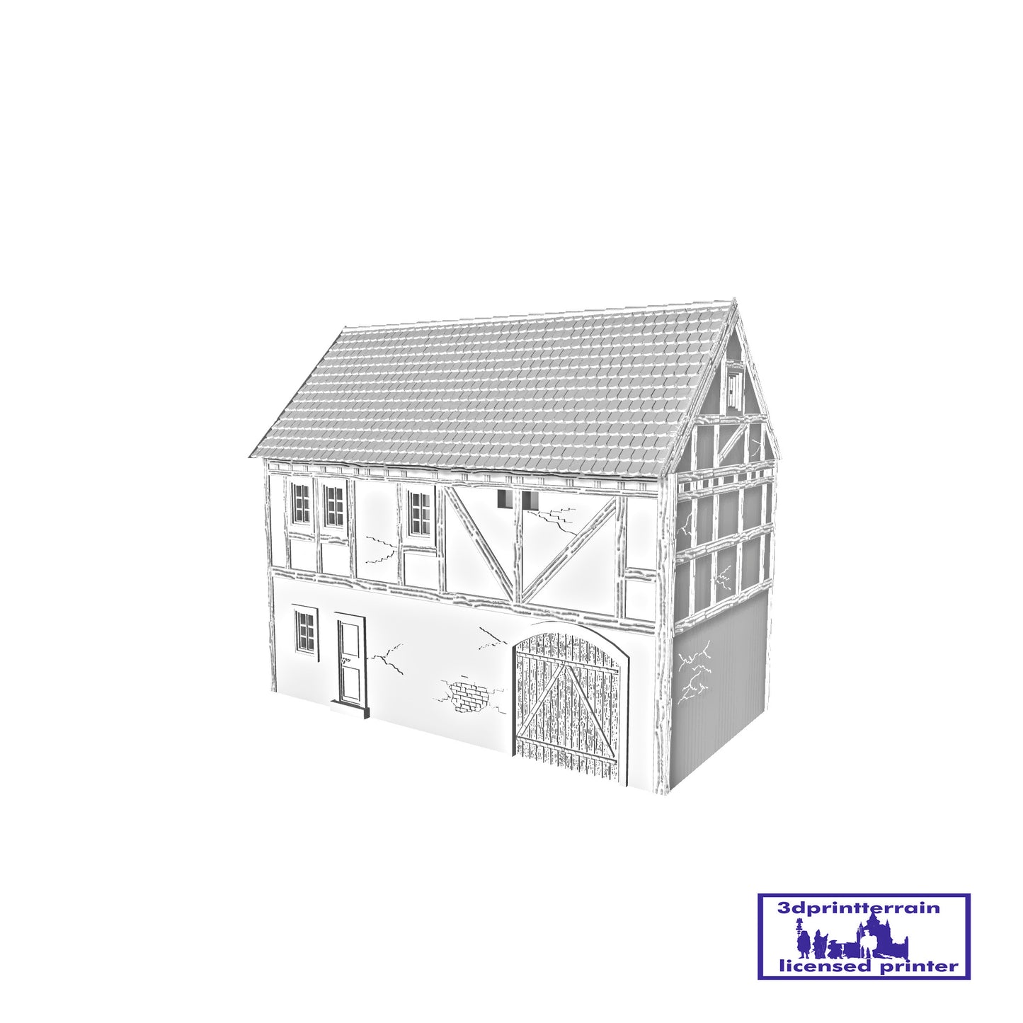 German Campaign Timbered House 2 Singled Roof Without Chimney