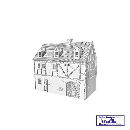 German Campaign Timbered House 2 Shingled Roof Dormers
