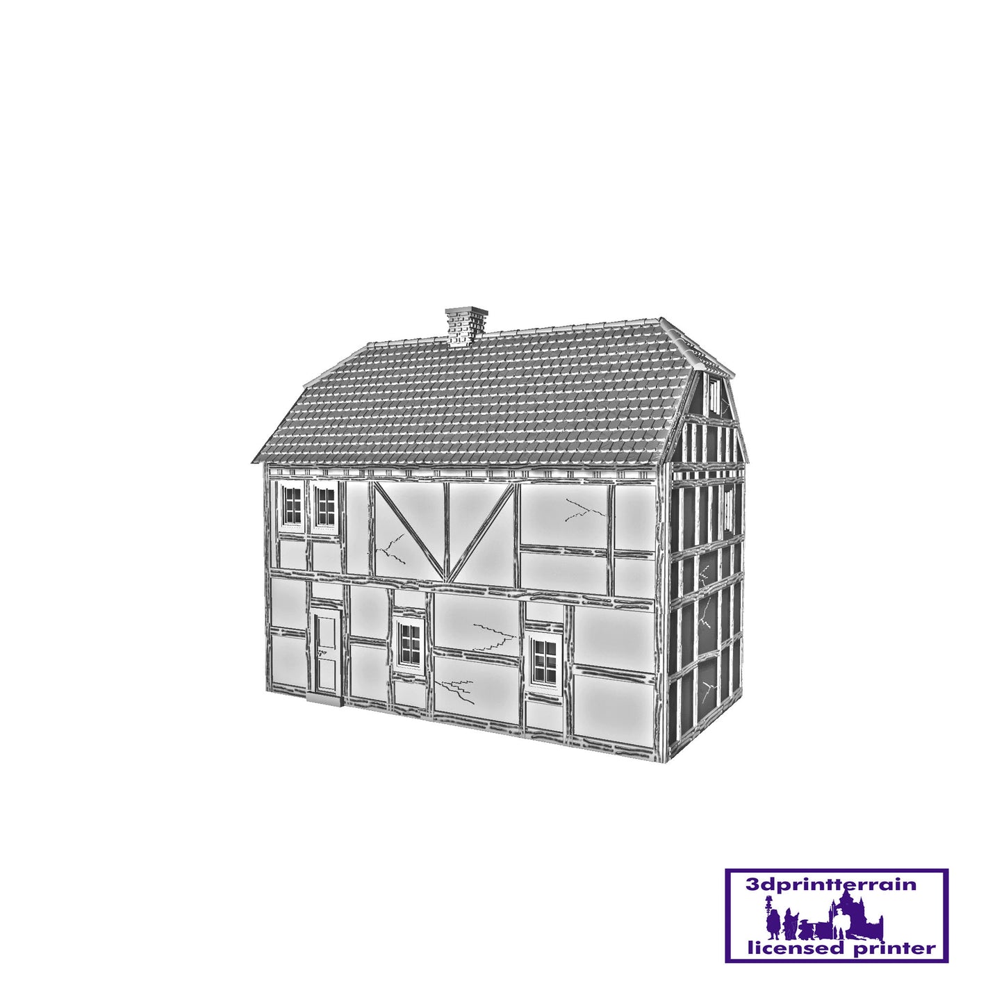 German Campaign Timbered House 4 Roof Hipped Dormers