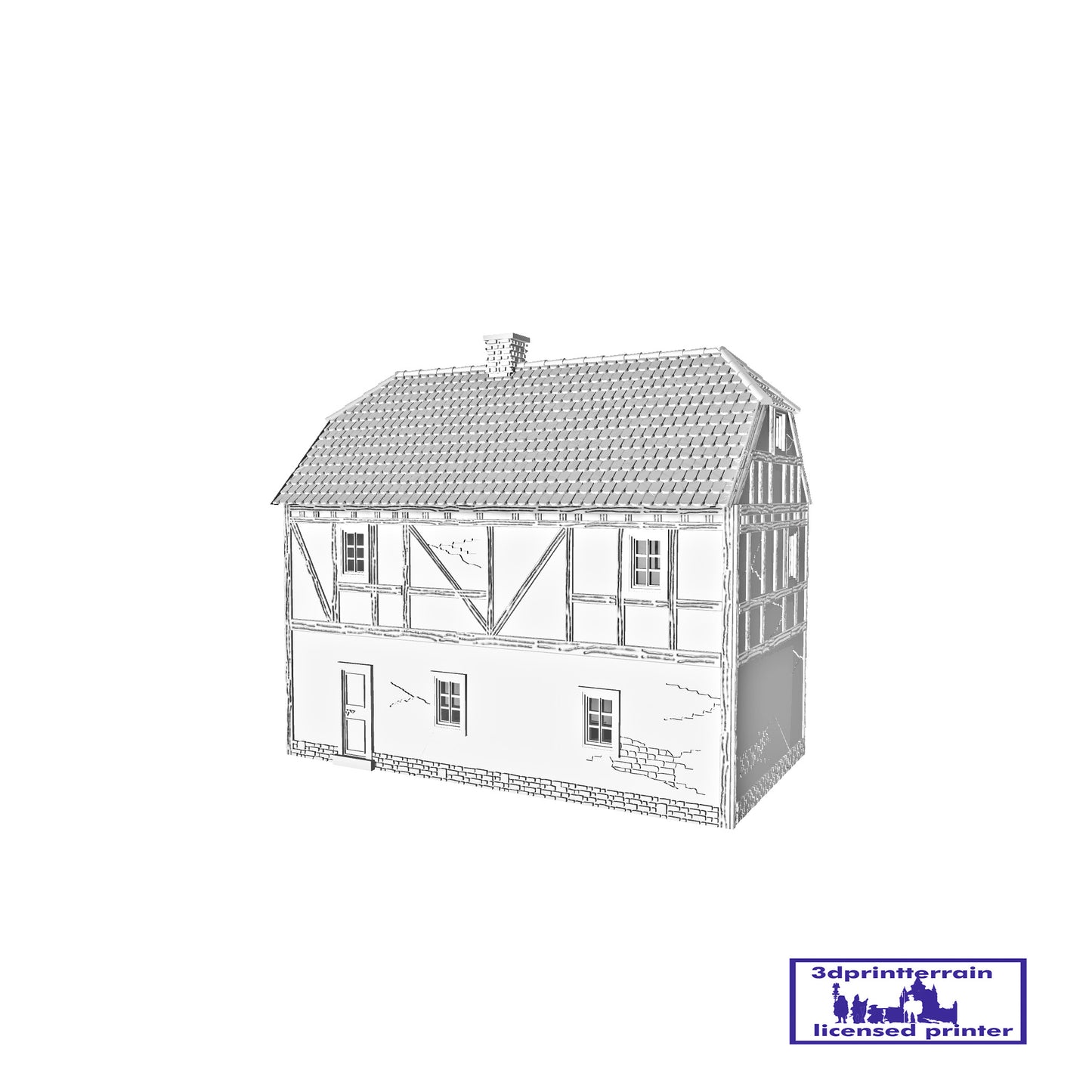 German Campaign Timbered House 3 Roof Hipped Dormers
