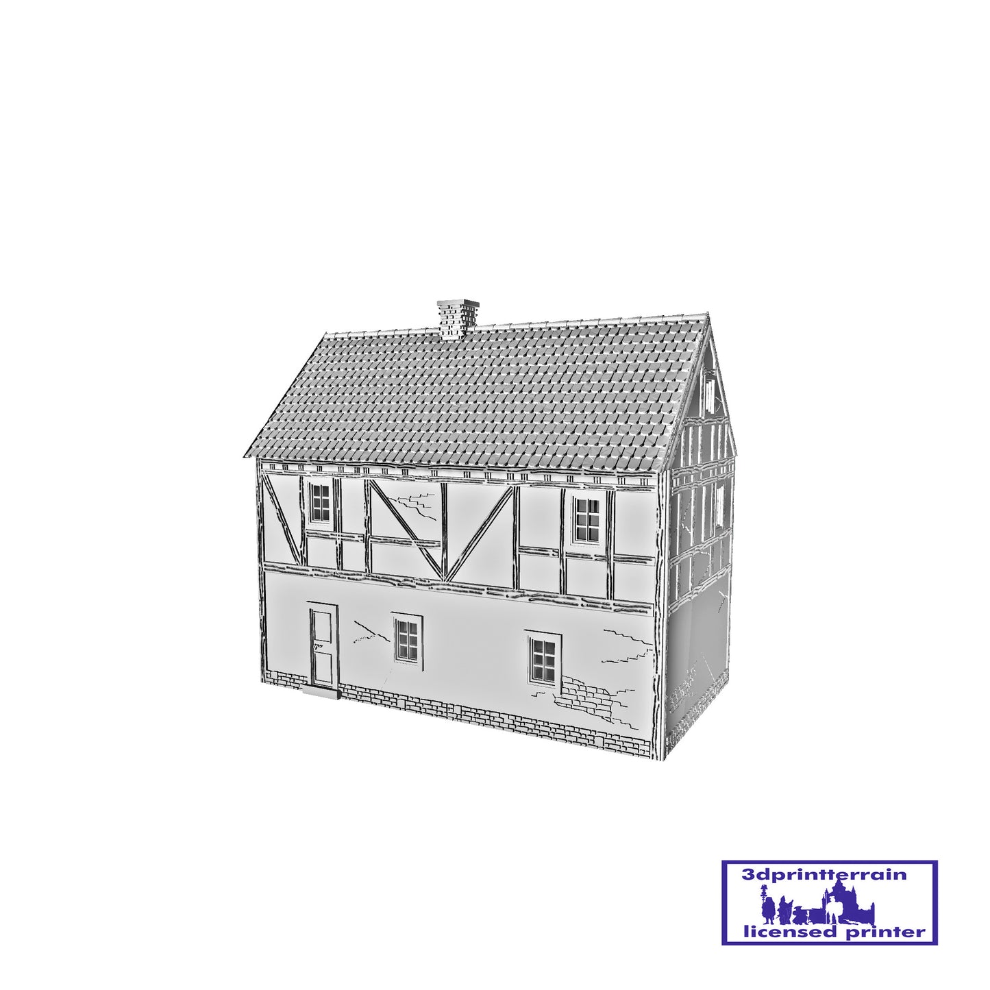 German Campaign Timbered House 3 Shingled Roof Dormers