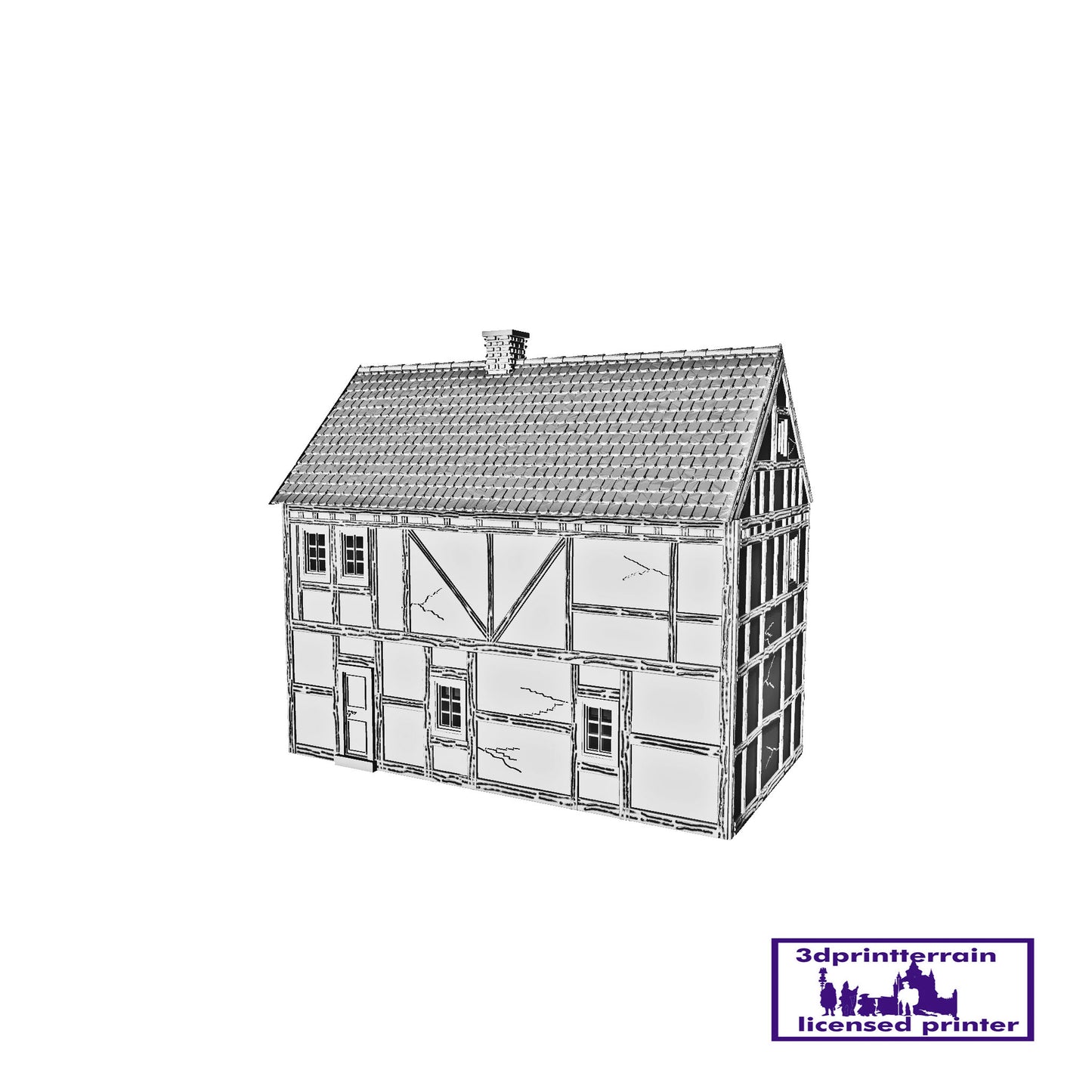 German Campaign Timbered House 4 Singled Roof Without Chimney