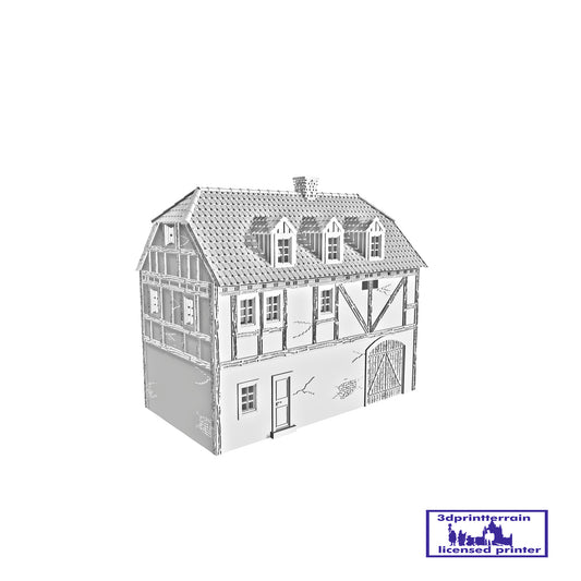 German Campaign Timbered House 2 Roof Hipped Dormers
