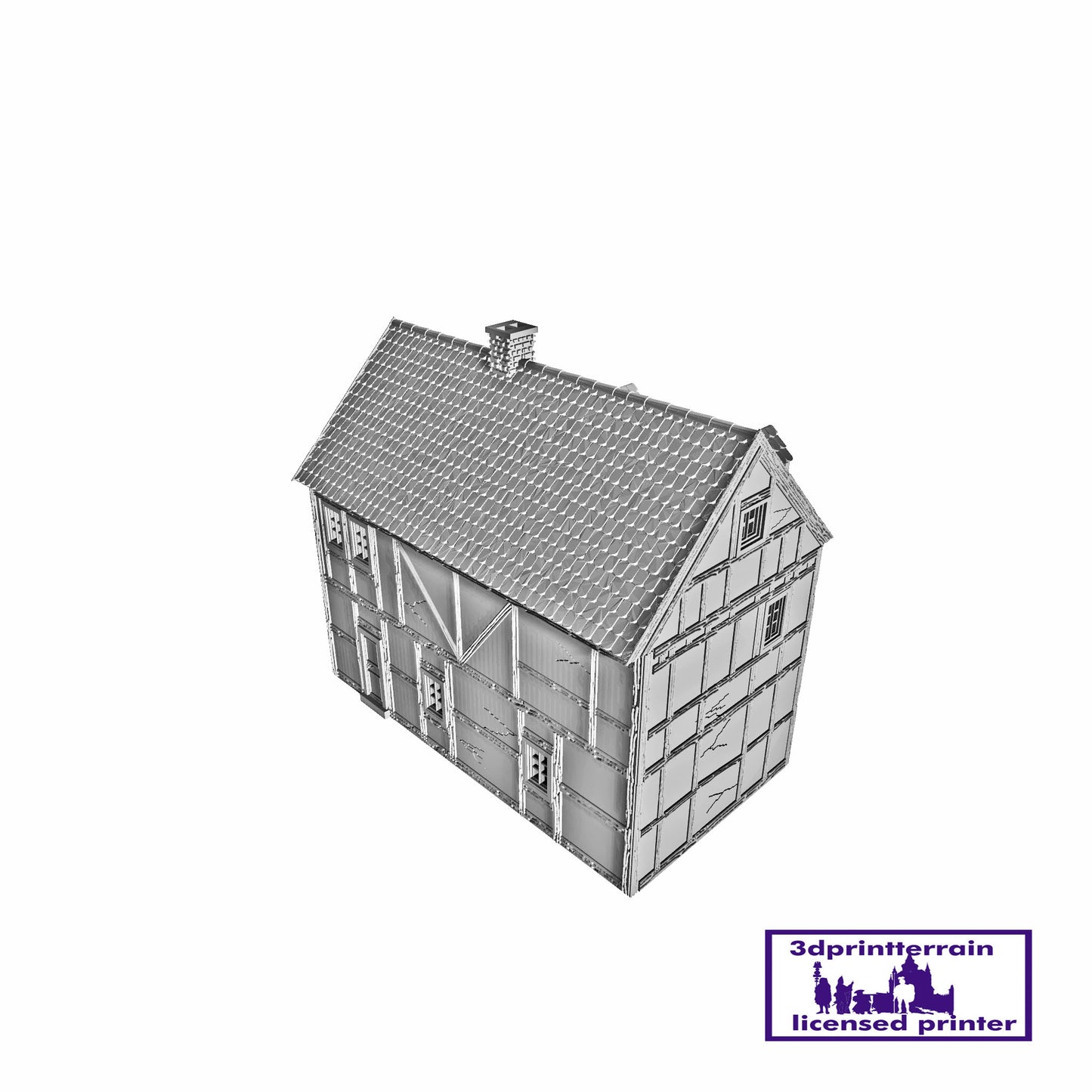 German Campaign Timbered House 4 Shingled Roof Dormers
