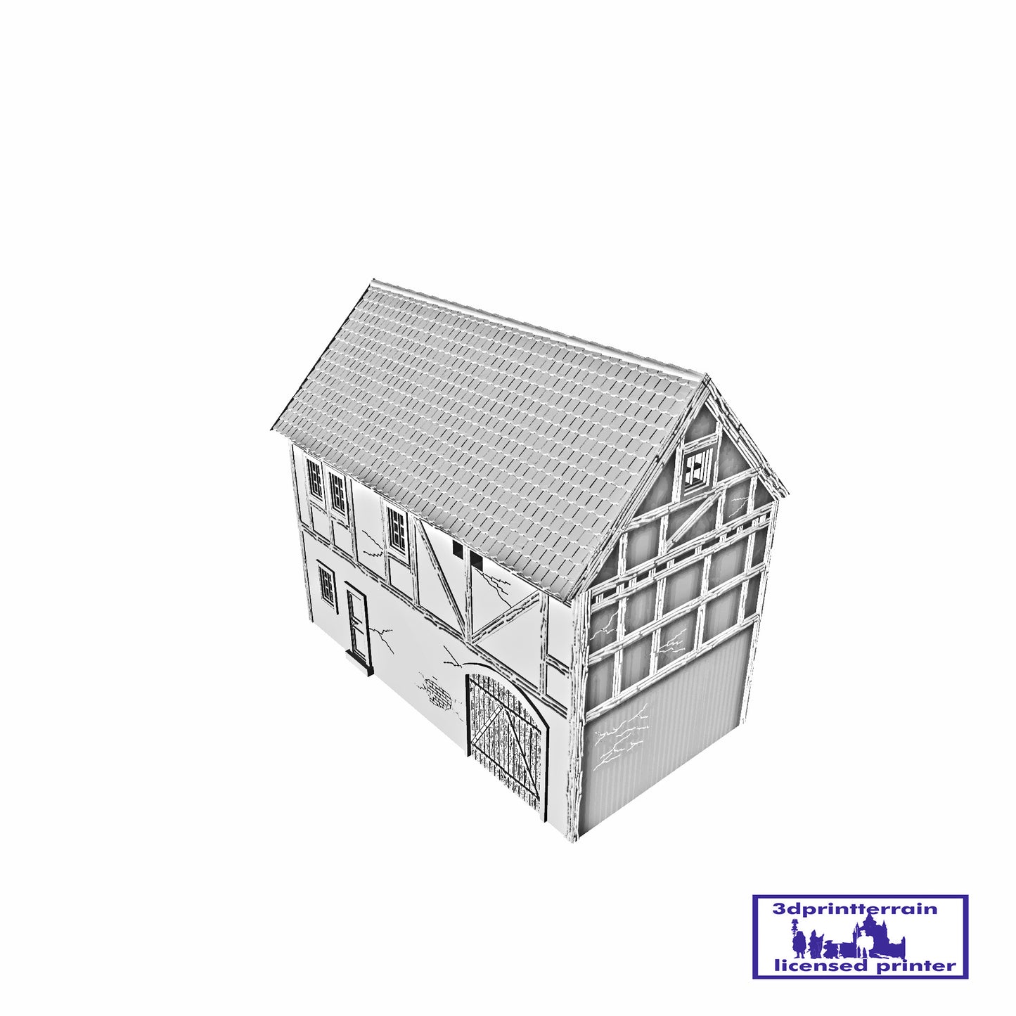 German Campaign Timbered House 2 Singled Roof Without Chimney