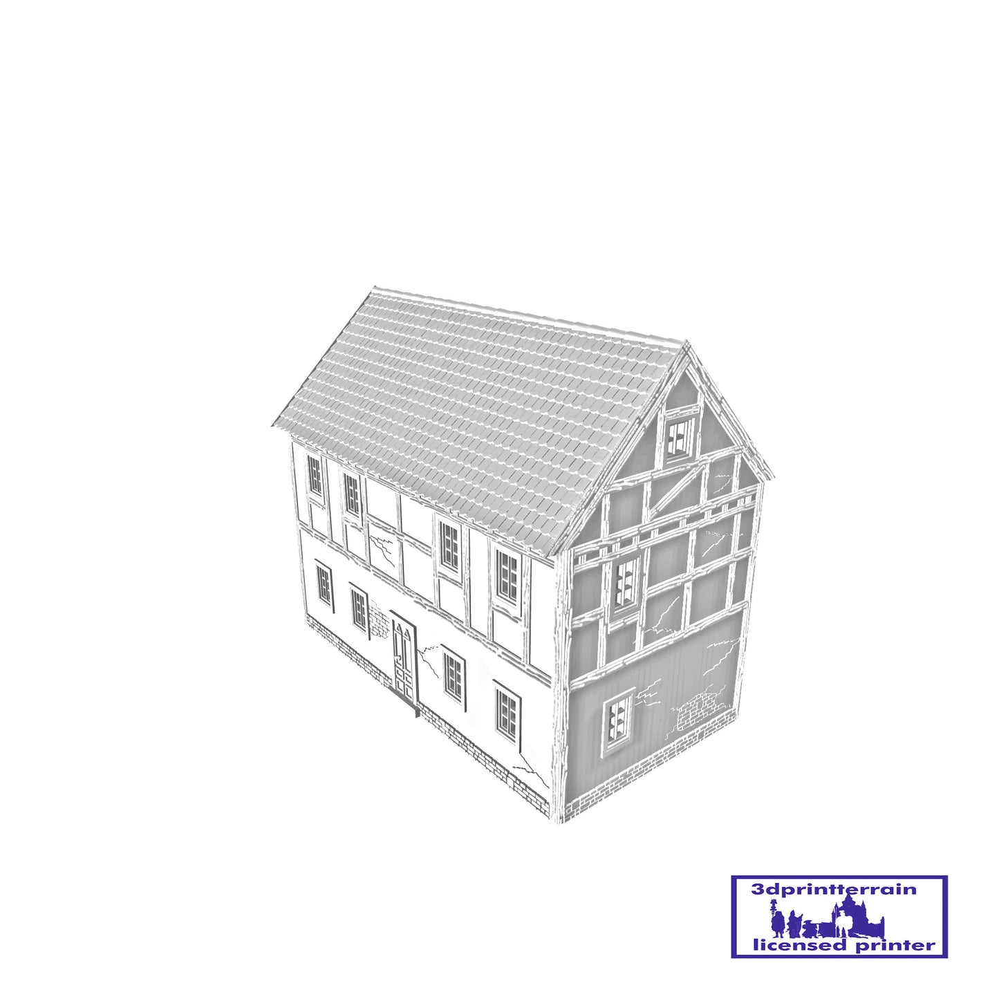 German Campaign Timbered House 3 Singled Roof Without Chimney