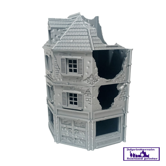 Normandy Town Corner House 1 Damaged