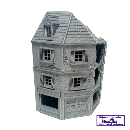 Normandy Town Corner House 1 Damaged