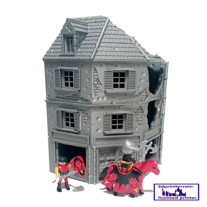 Normandy Town Corner House 1 Damaged