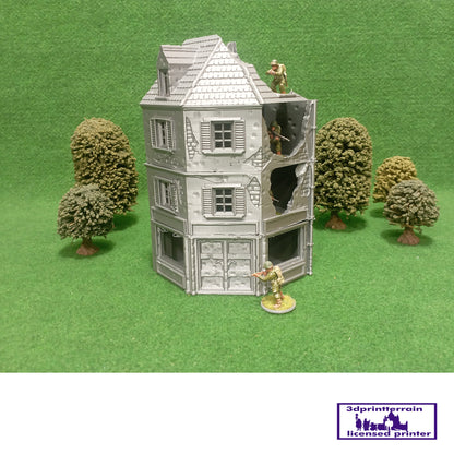 Normandy Town Corner House 1 Damaged