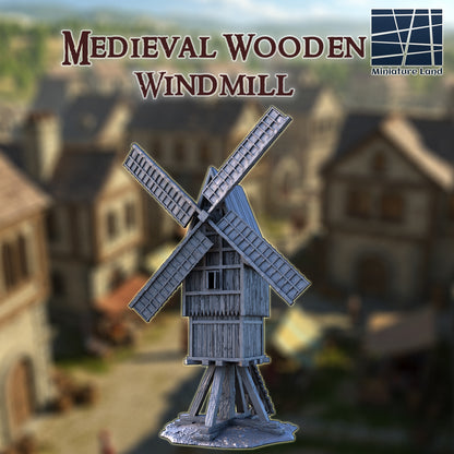 Medieval Wooden Windmill