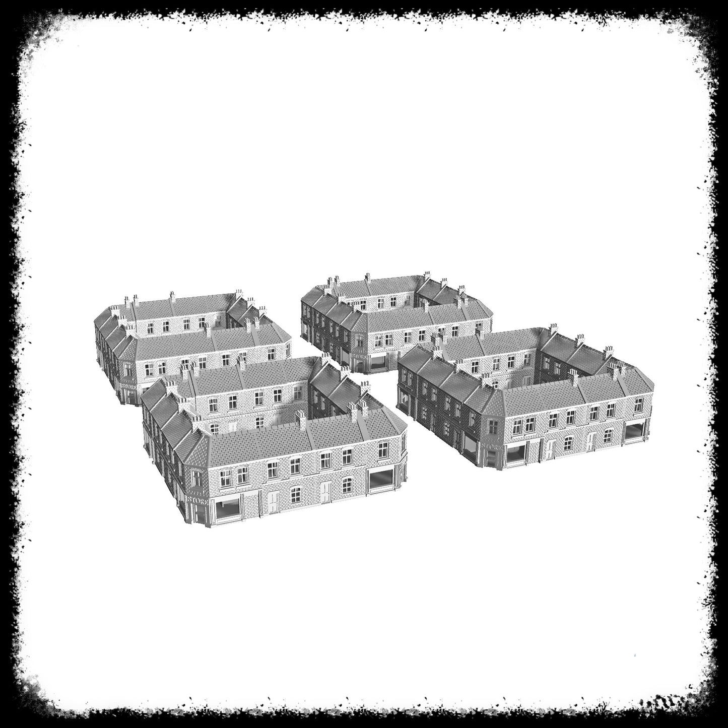 STL Files Collection Terrace Houses