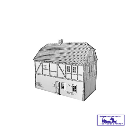 German Campaign Timbered House 2 Roof Hipped Dormers