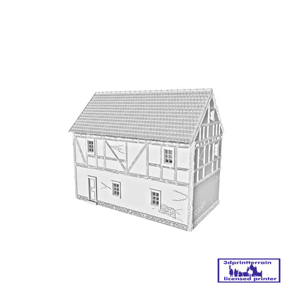 German Campaign Timbered House 3 Singled Roof Without Chimney