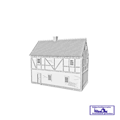 German Campaign Timbered House 3 Shingled Roof