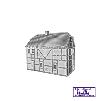 German Campaign Timbered House 4 Roof Hipped Dormers