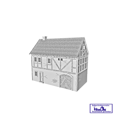 German Campaign Timbered House 2 Thatched Roof