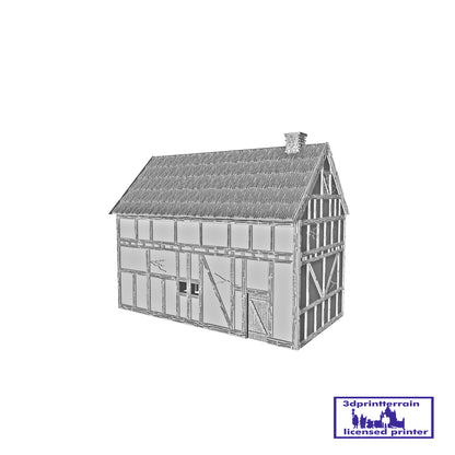 German Campaign Timbered Barn Thatched Roof