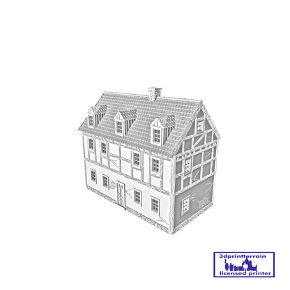 German Campaign Timbered House 3 Shingled Roof Dormers