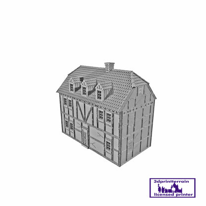 German Campaign Timbered House 4 Roof Hipped Dormers