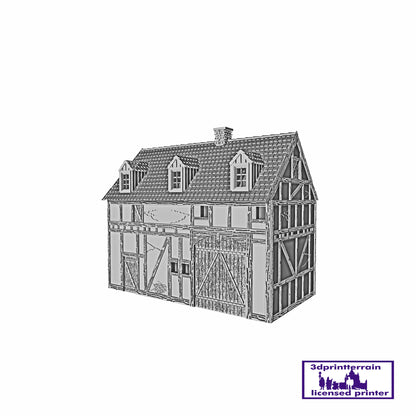 German Campaign Timbered Barn Shingled Roof Dormers