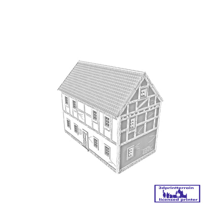 German Campaign Timbered House 3 Singled Roof Without Chimney