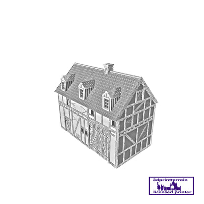 German Campaign Timbered Barn Shingled Roof Dormers